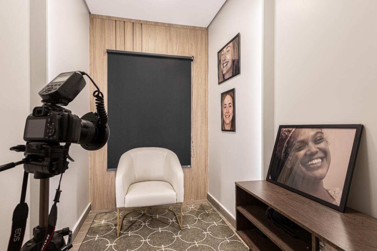 Sala de documentação fotográfica da SB Odontologia